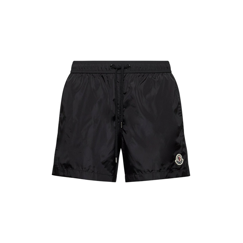 Black logo patch swim shorts|S|M|L|XL