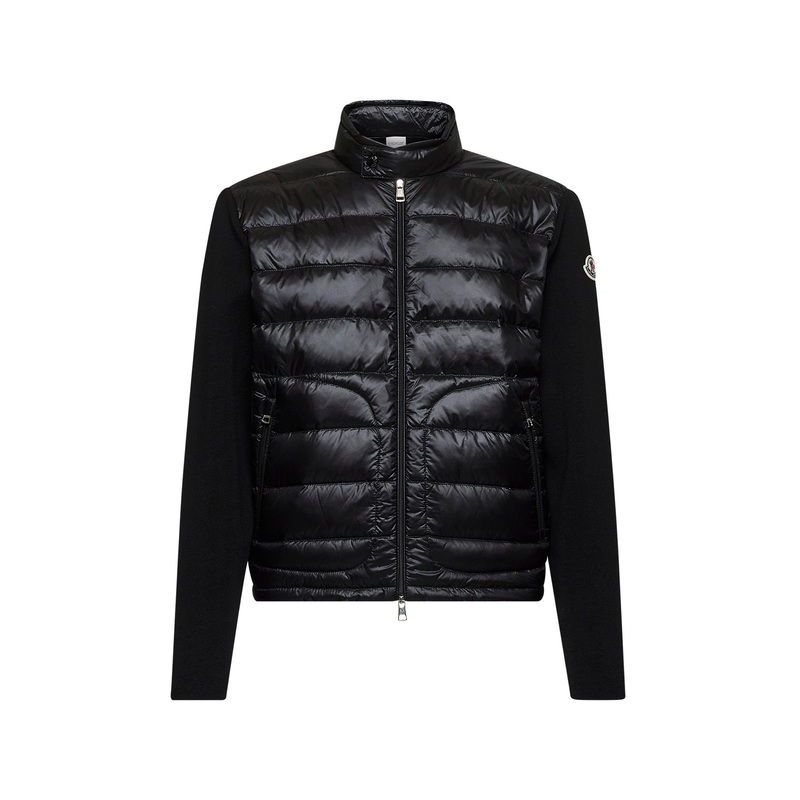 Black padded zip-up cardigan|S|M|L|XL|XXL