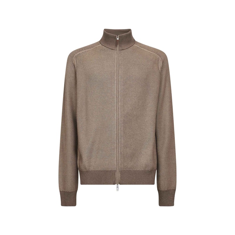 Cashseta Zip-Up Cardigan|Beige|50|54