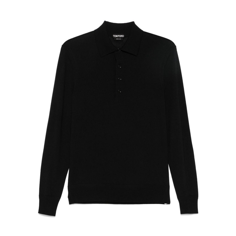 Extrafine Merino Polo Sweater|Black|50