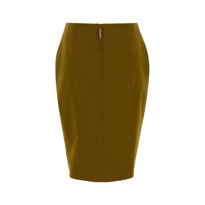 PISTACHIO GREEN STRETCH VISCOSE BLEND SKIRT