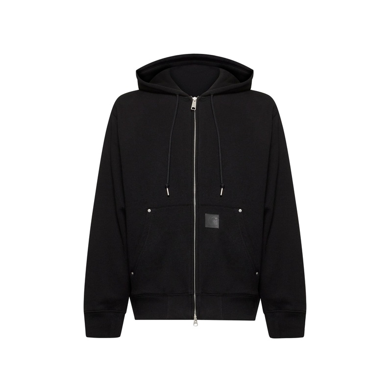 Black Hooded Eldon Sweat Jacket