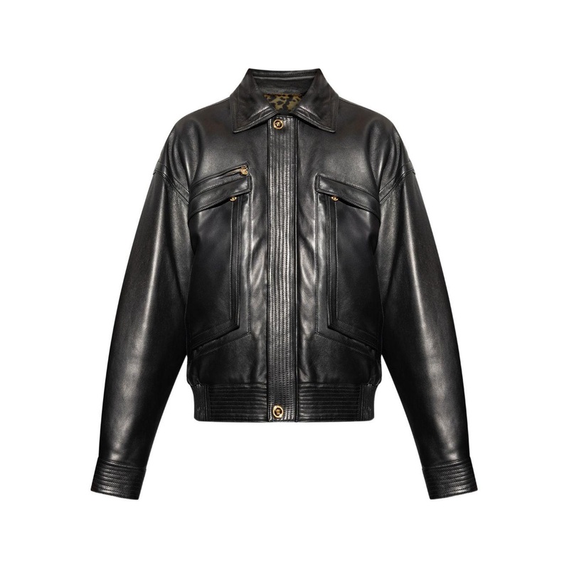 Black Lambskin Zip Jacket|Black|52
