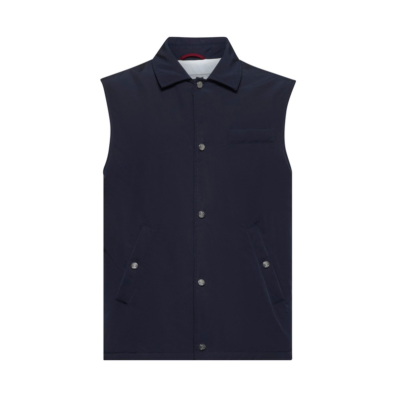 Blue microfibre padded vest|46|48|50|52|54|56