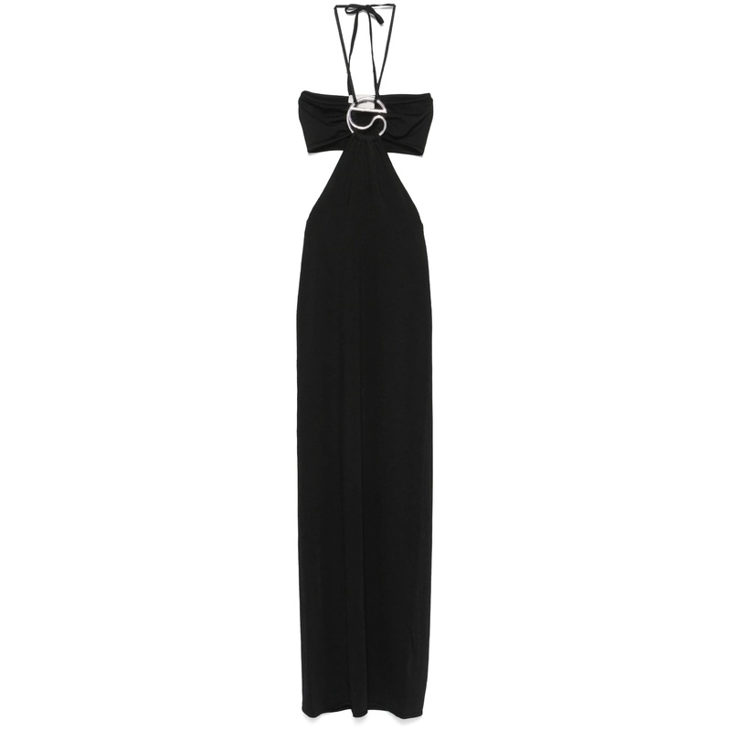 KNITTED MAXI DRESS|BLACK|S|M