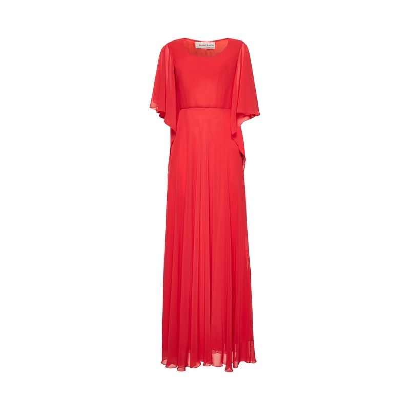 Orange georgette Adrian long dress