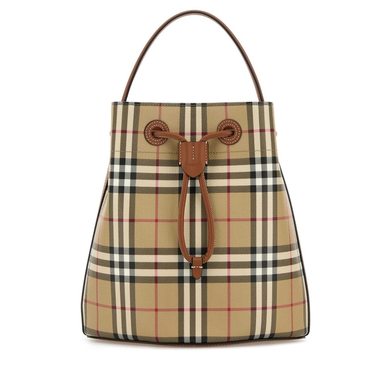 PRINTED CANVAS BUCKET BAG|CHECKED|TU