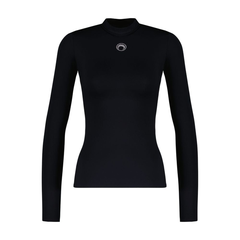 TURTLENECK SWEATER WITH MOON LOGO AND RHINESTONES