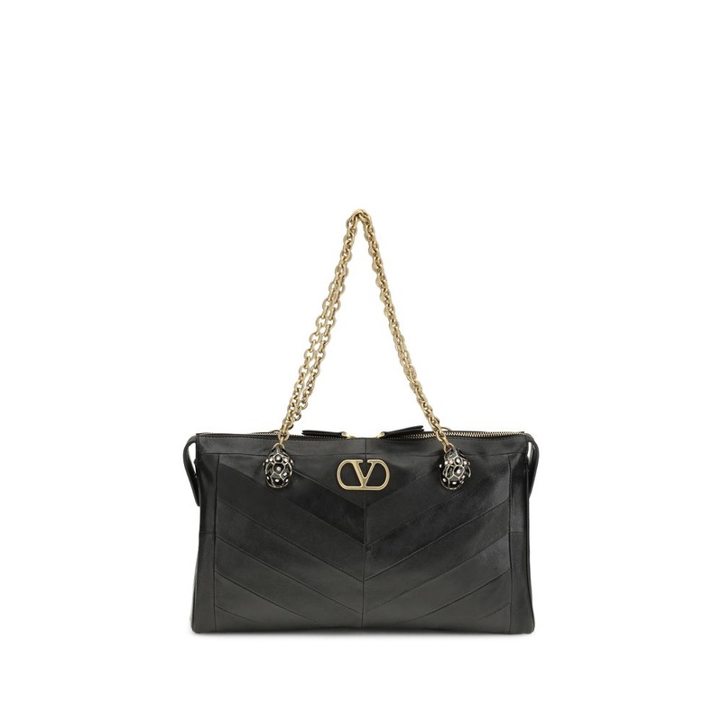 Black Lamb Leather Shoulder Bag