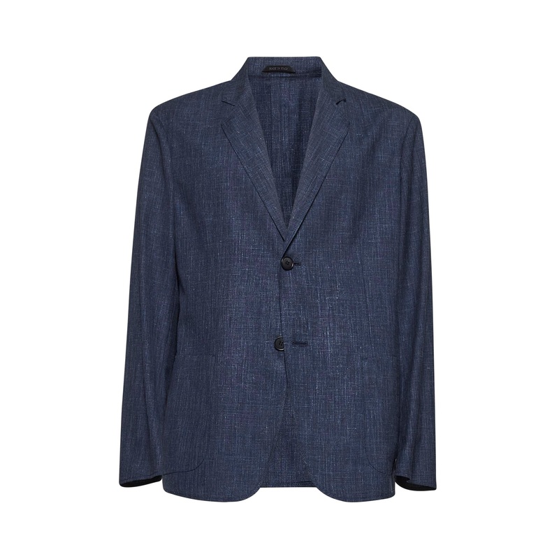 Blue canvas single-breasted blazer