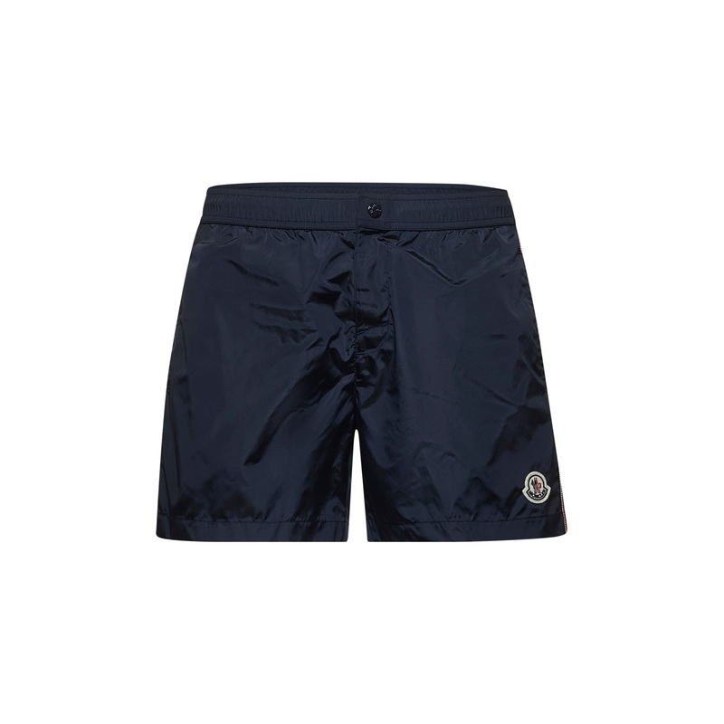 Blue tricol-trimmed swim shorts