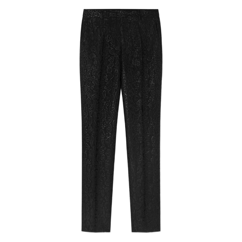 Jacquard Leopard Slim Trousers