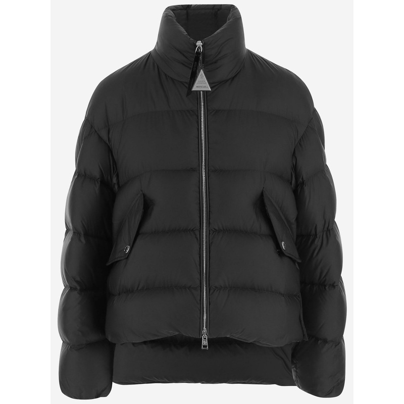 Nylon Padded Jacket with High Collar