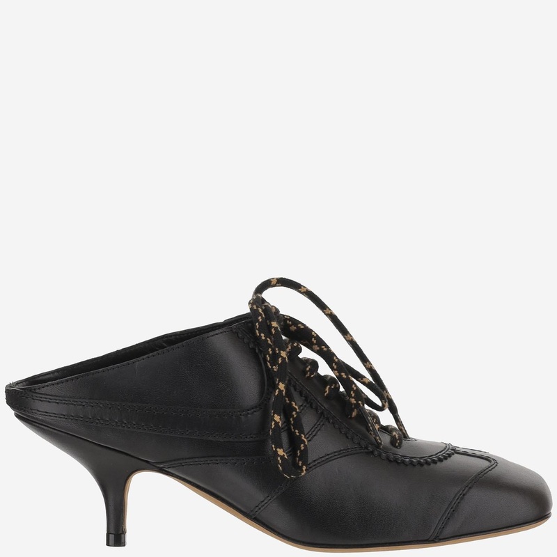 Leather Heeled Mules|Black|37|38.5|38|36.5|40|41|37.5|39