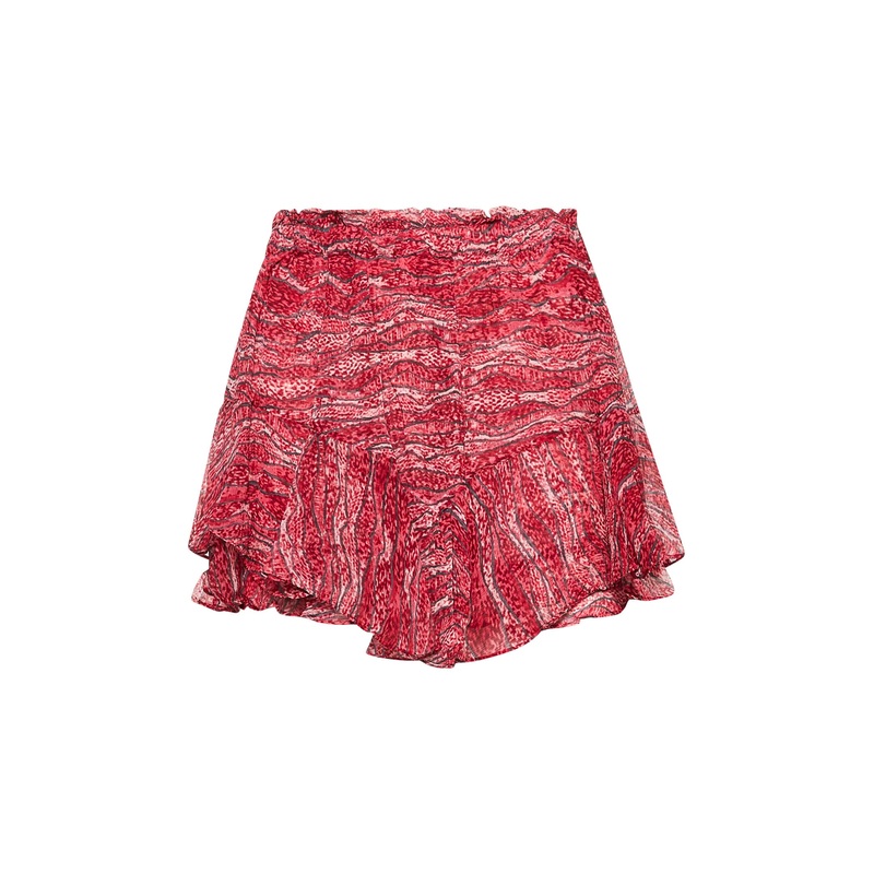 Red printed muslin Sornel shorts