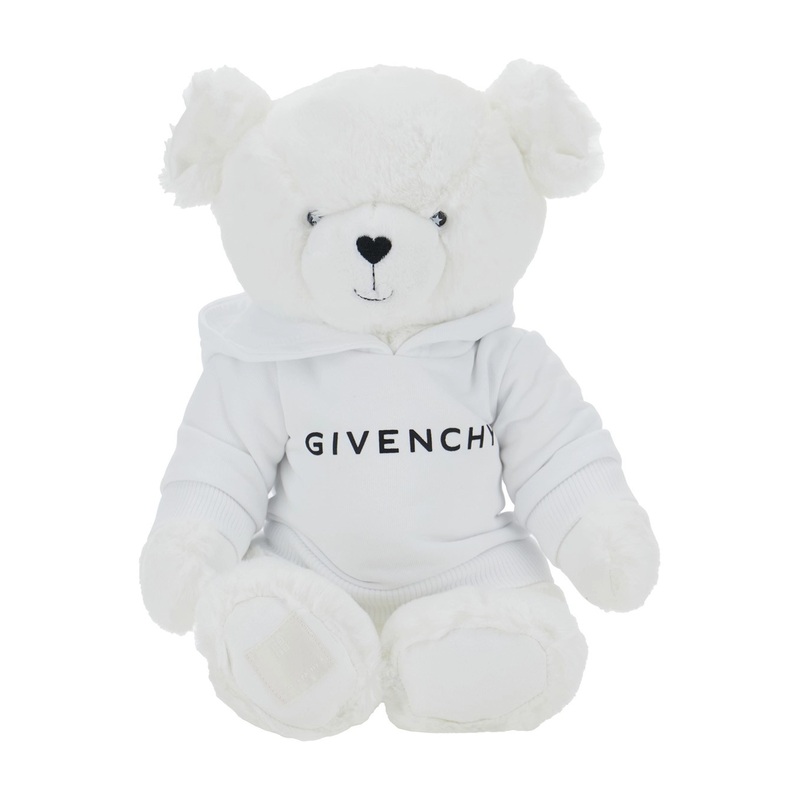 White Plush Toy with Logo Lettering on the Front in Tech Fabric Baby