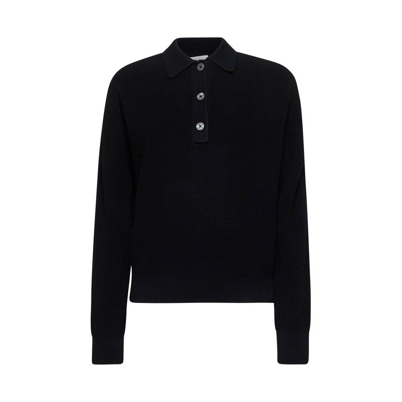 Black cotton knit Chesapeake polo shirt