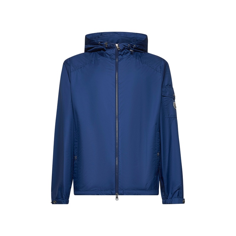 Blue Etiache hooded rain jacket