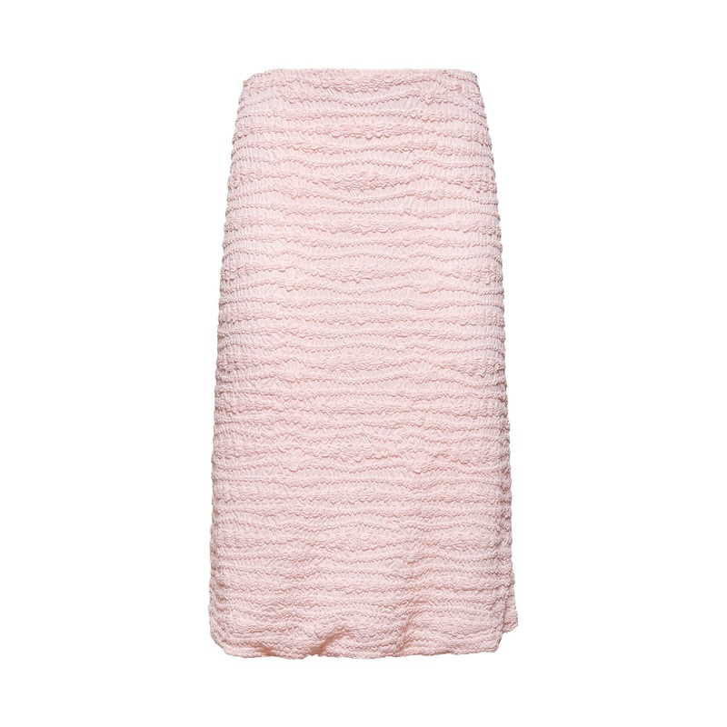 Pink embroidered crepe jersey skirt