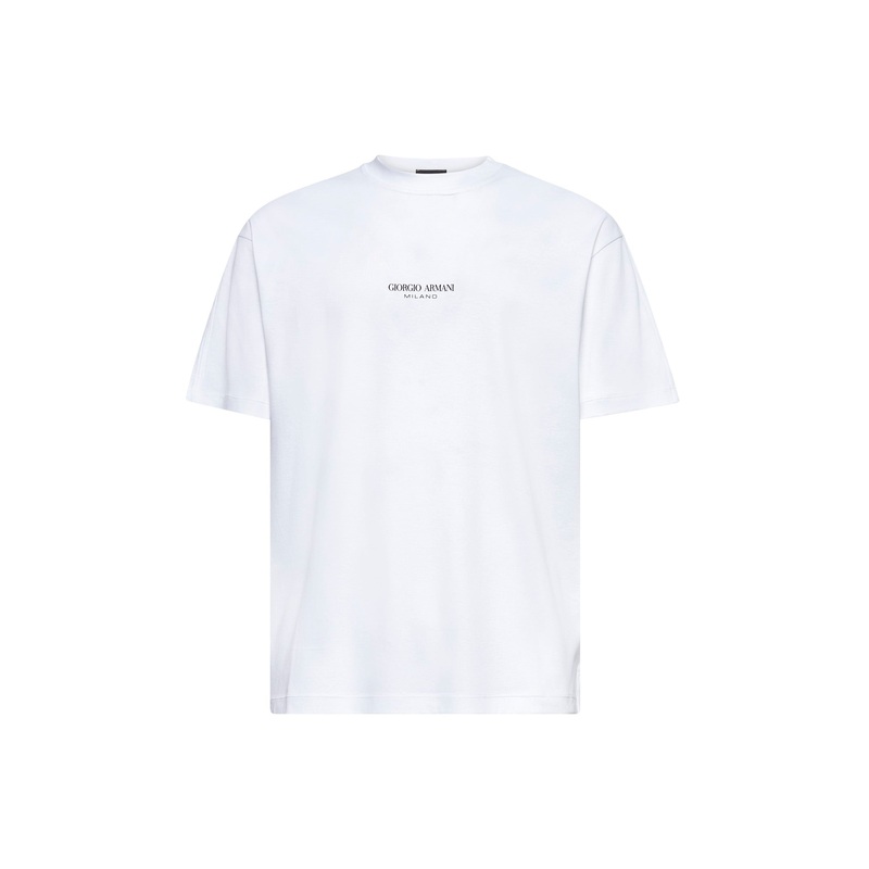 White cotton interlock T-shirt