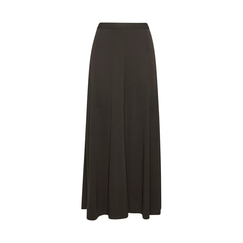 Black fluid jersey long skirt|XS|S|M