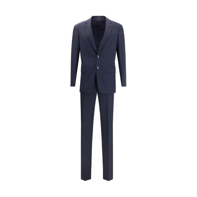 Blue Fleece Wool Two-Piece Suit