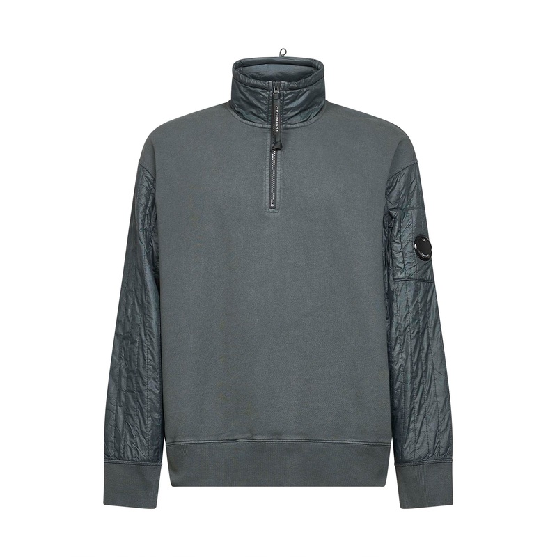 Grey Diagonal Fleece Half-Zip Sweatshirt