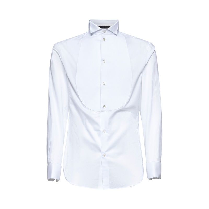 White cotton tuxedo shirt|39|40|41|42|43