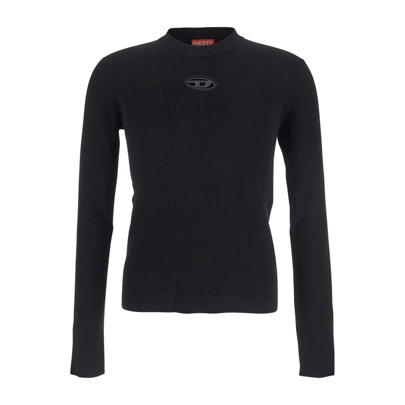 ‘Zacary’ Black T-Shirt with Round Neck and Oval D Cut-Out on the Front in Tech Fabric Man