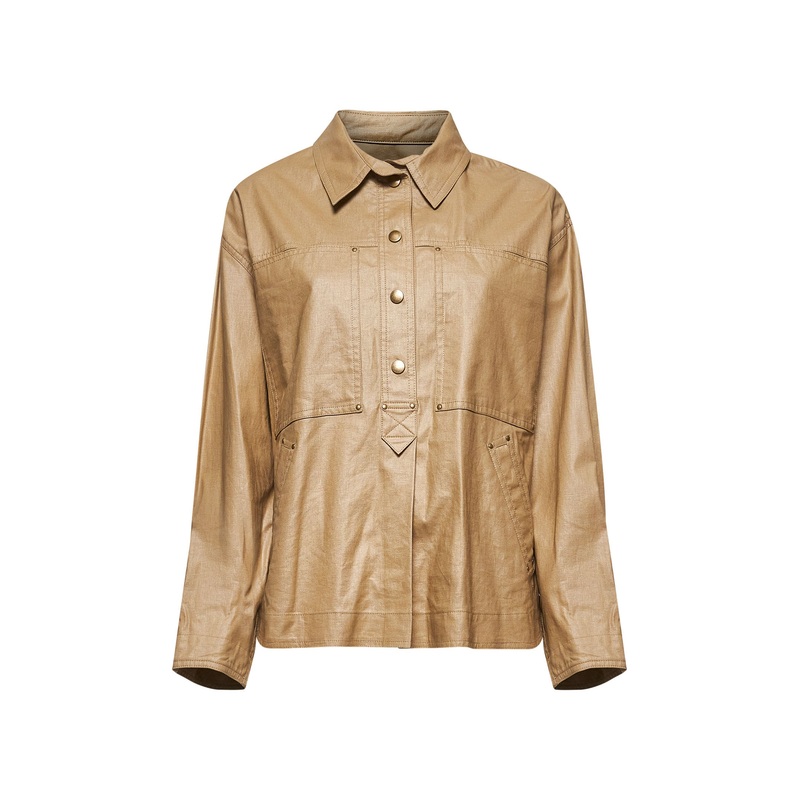 Beige waxed linen blend Florida shirt