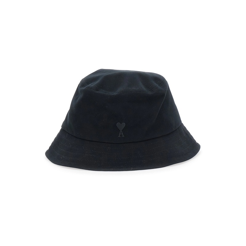 Black Hat with Logo on the Front in Cotton Man
