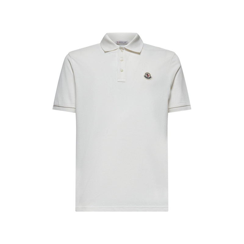 Ivory tricol-trimmed pique polo shirt