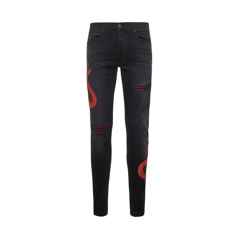 Black denim AMIRI Snake Skinny jeans