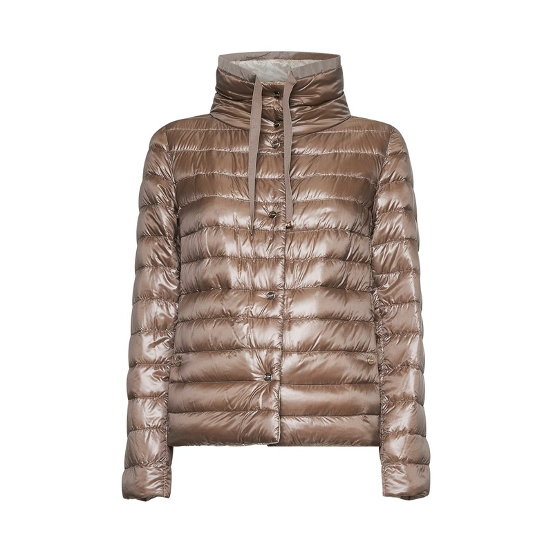 Dove grey Ultralight Nylon reversible down jacket