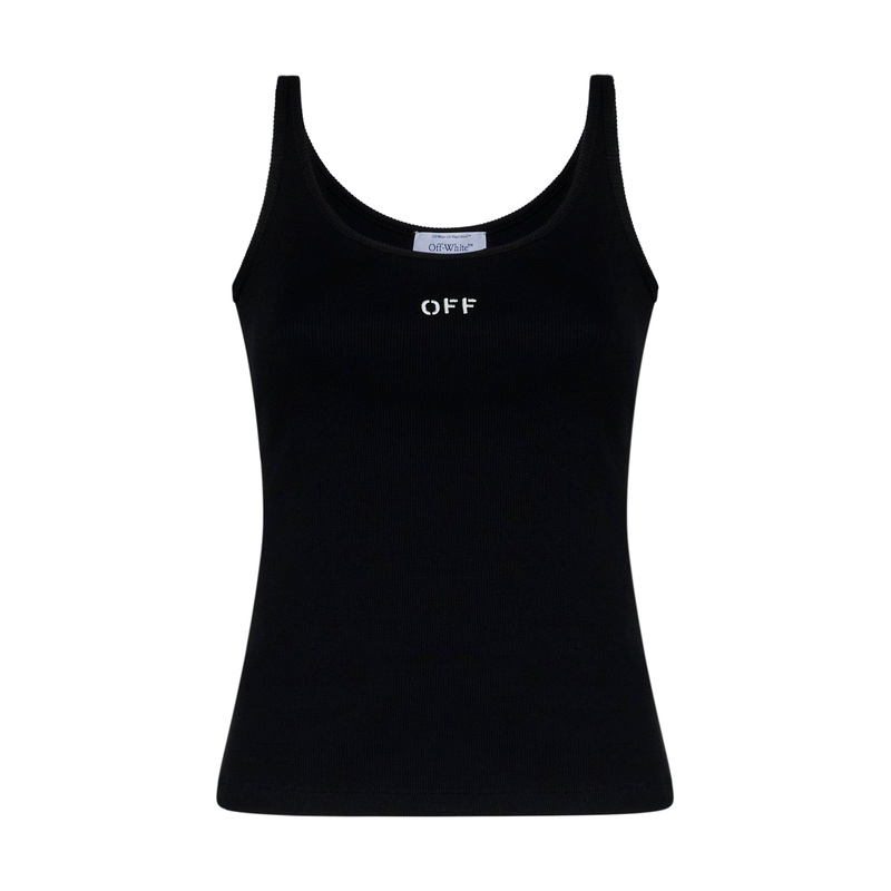 Logo rib-knit cotton tank top|38|40|42