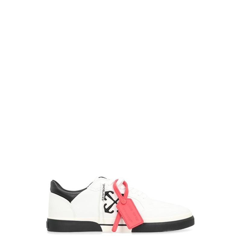 Low Top Sneakers with Leather Insert