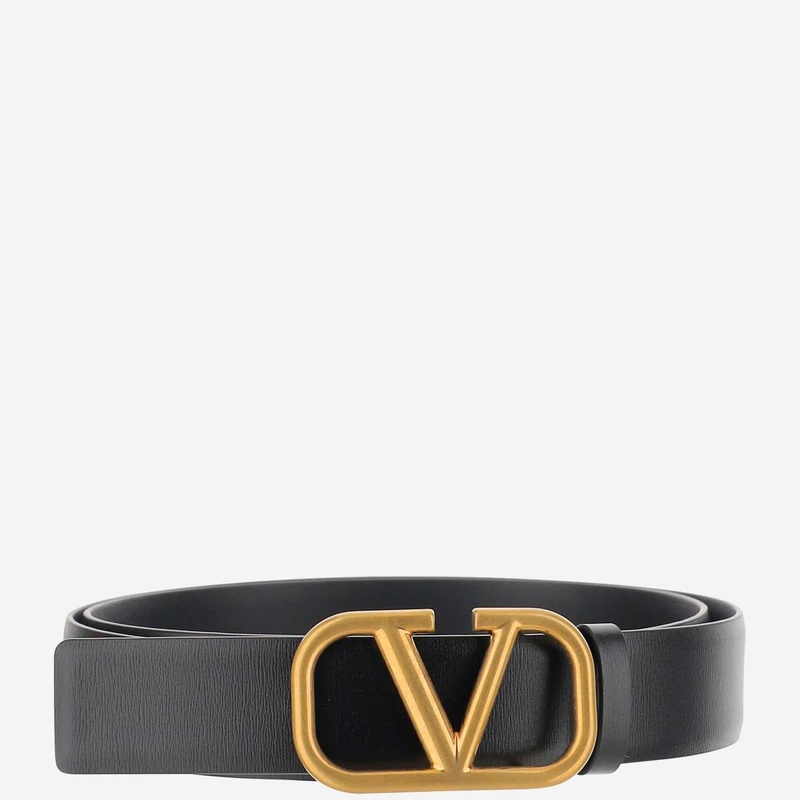 VLogo Signature Calfskin Belt|Black|105 cm