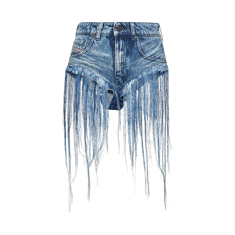 Blue frayed denim De-Jizz-Fsg shorts