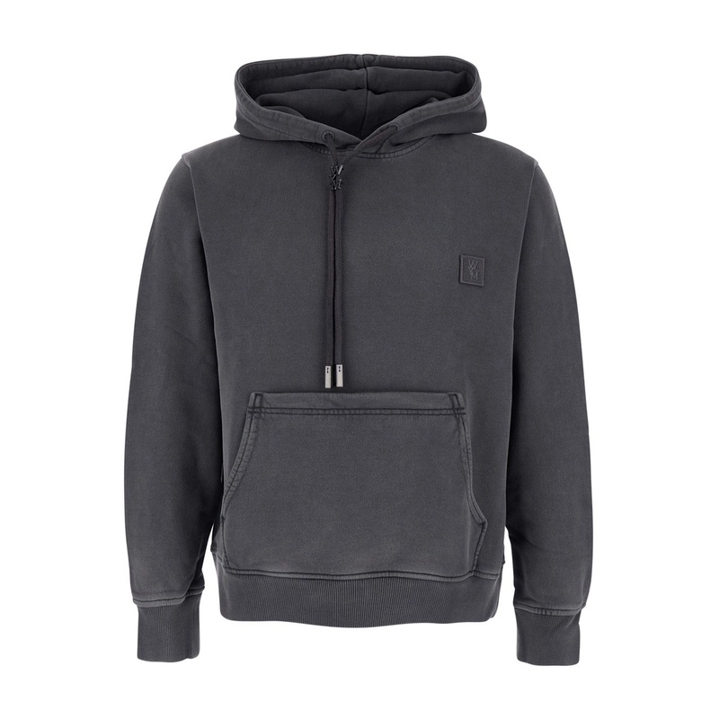 Grey Sweatshirt with Logo Patch on the Front and Logo Lettering on the Back in Cotton Man