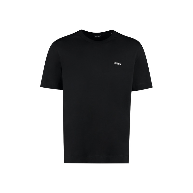 Logo Cotton T-Shirt|Black|46