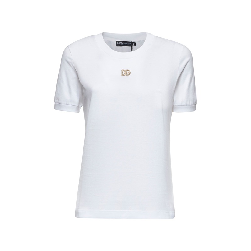 White jersey DG logo plate T-shirt