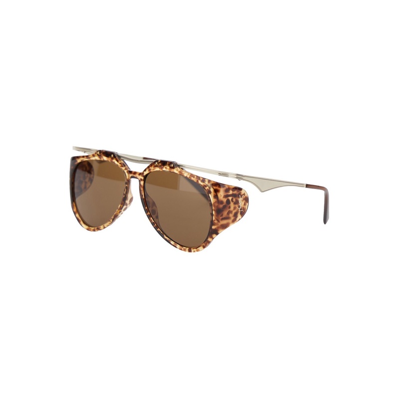 ‘Amelia’ Brown Sunglasses with Floating Frame and Tortoiseshell Print in Acetate Woman
