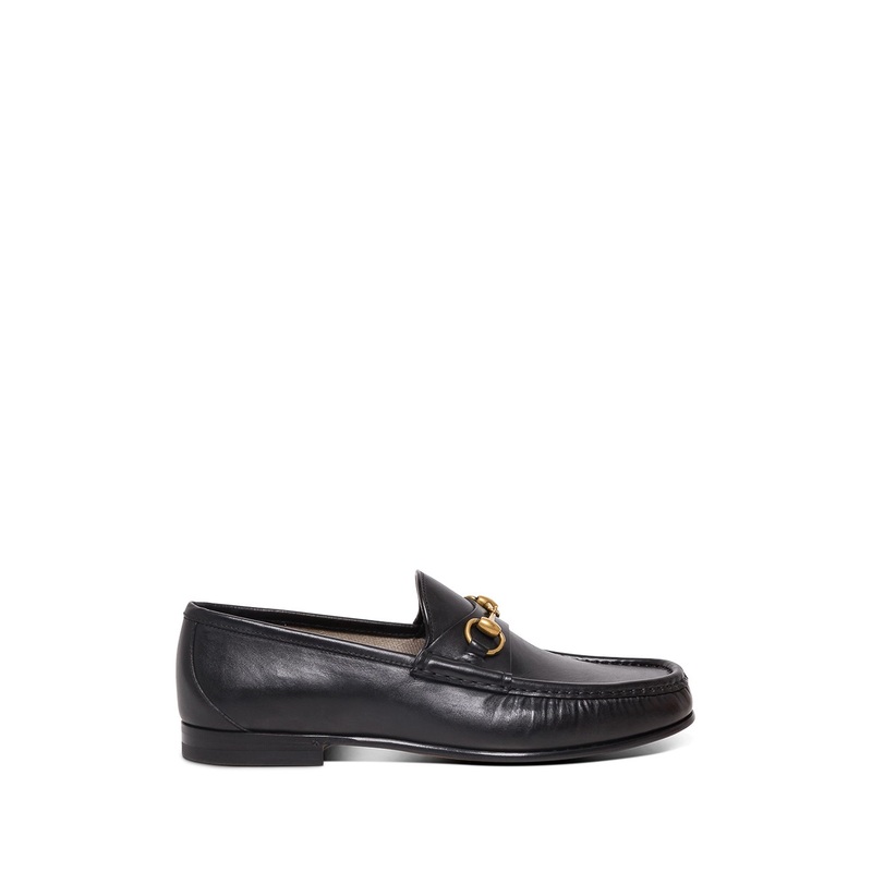 Black Loafers with Horsebit Detail in Leather Man