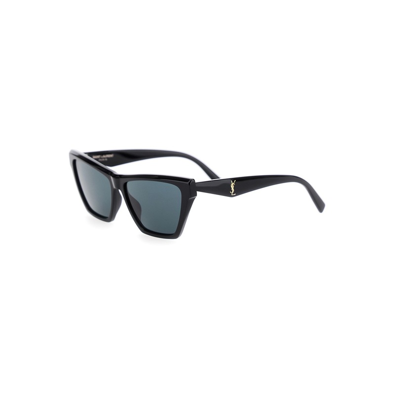 Black Sunglasses with Rectangular Frame and Cassandre Logo on Temples in Acetate Woman