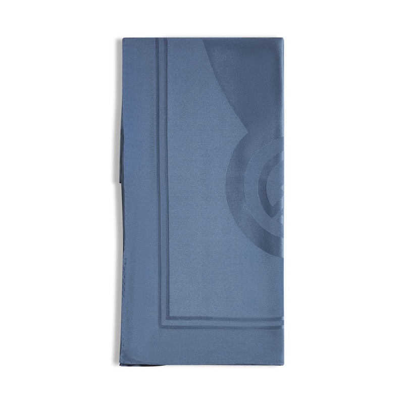 Blue jacquard silk stole|PZ