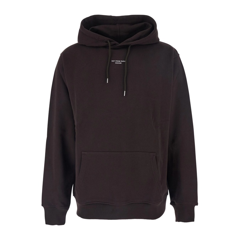 Brown Hoodie with Logo in Cotton Man