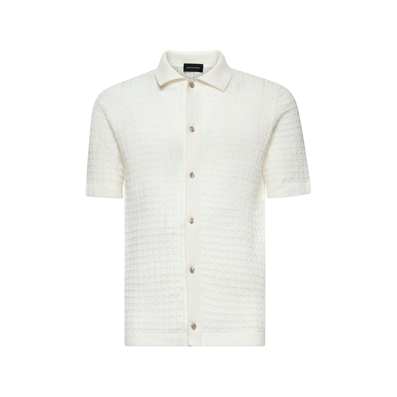 Ivory cotton knit shirt|48|50|52|54|56