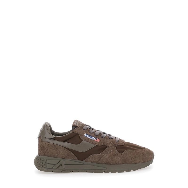 ‘Reelwind’ Brown Low Top Sneakers with Logo Patch onTongue and Side in Suede Man