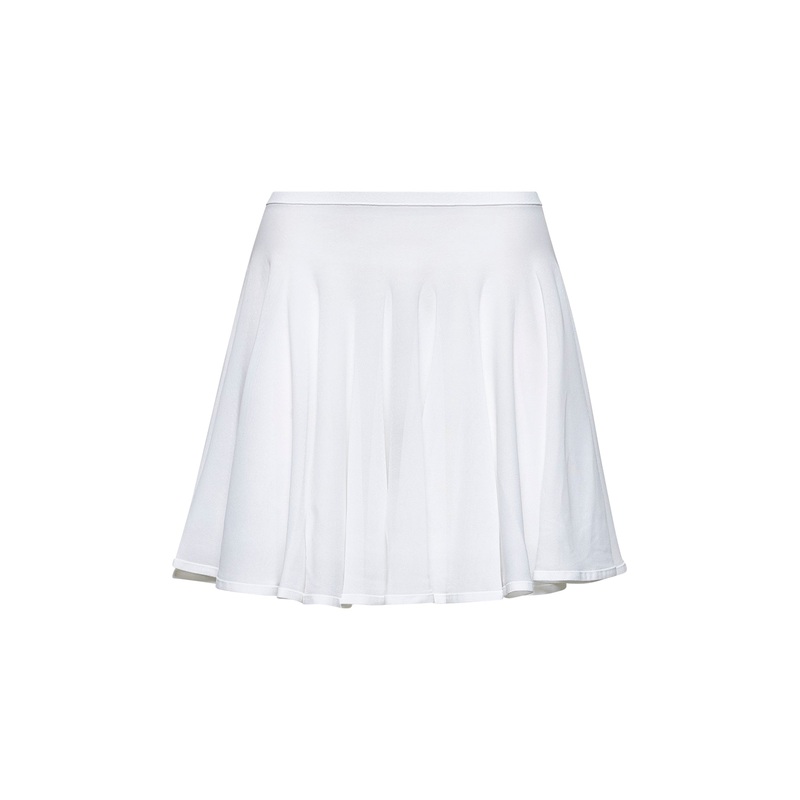 White fine knit skater mini skirt