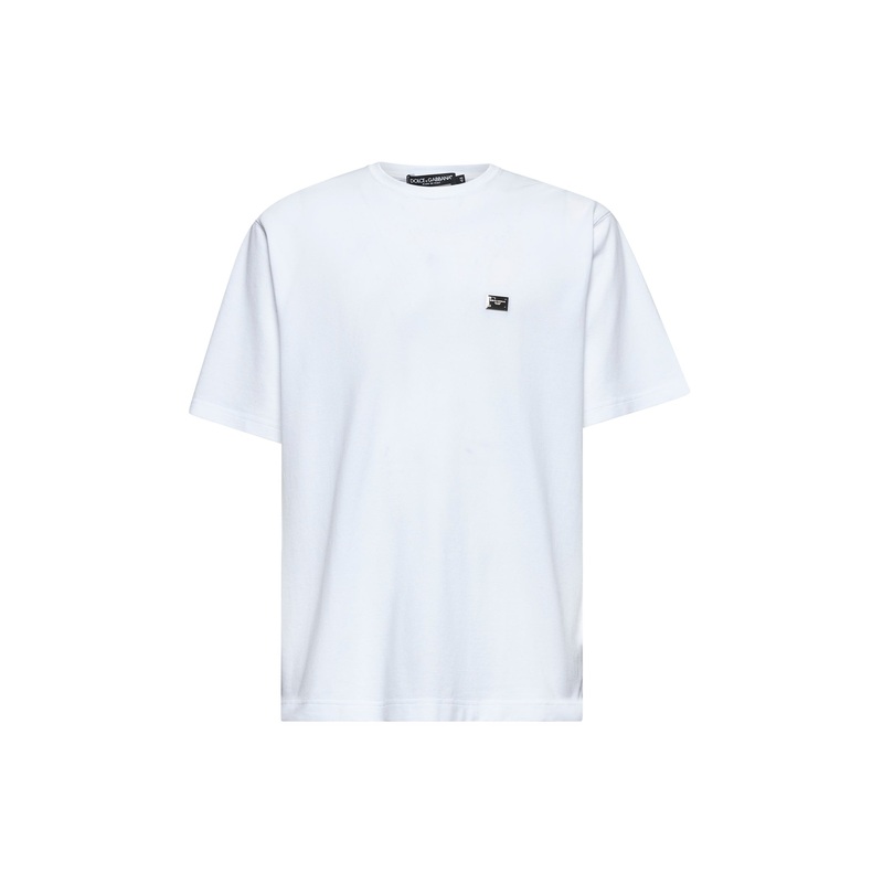 White piquet logo plate T-shirt